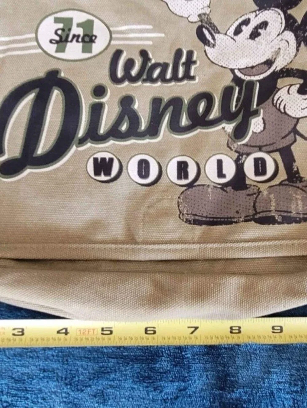 Olive Green Walt Disney World Messenger Bag/Crossbody Bag with Mickey Graphic